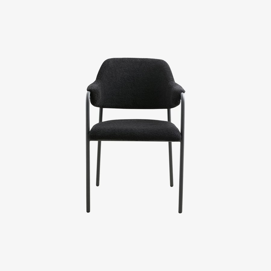 albert-stol-i-sort-mbelstof-med-sort-metalstel-fra-nordal-59x56x84-cm-2 ALBERT Stol i Sort Møbelstof med Sort Metalstel fra Nordal | 59x56x84 cm hos uniquebeds, home & living - Billede 2