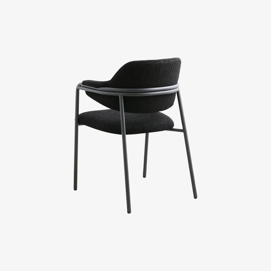 albert-stol-i-sort-mbelstof-med-sort-metalstel-fra-nordal-59x56x84-cm-3 ALBERT Stol i Sort Møbelstof med Sort Metalstel fra Nordal | 59x56x84 cm hos uniquebeds, home & living - Billede 3