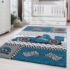 alexander-gulvtaeppe-i-blaa-med-kant-fra-rugs-by-uniquebeds-KIDS801500460BLUE-1 Alexander Gulvtæppe
