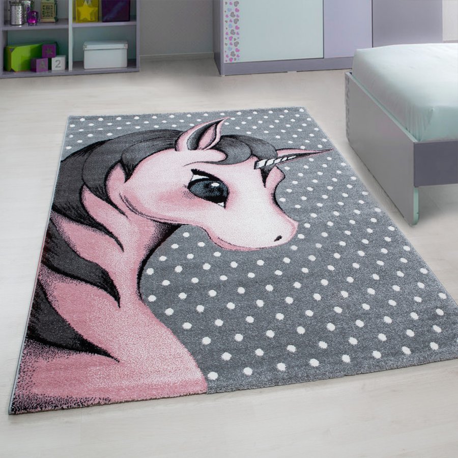 alexander-gulvtaeppe-i-pink-med-kant-fra-rugs-by-uniquebeds-KIDS801500590PINK-1 Alexander Gulvtæppe