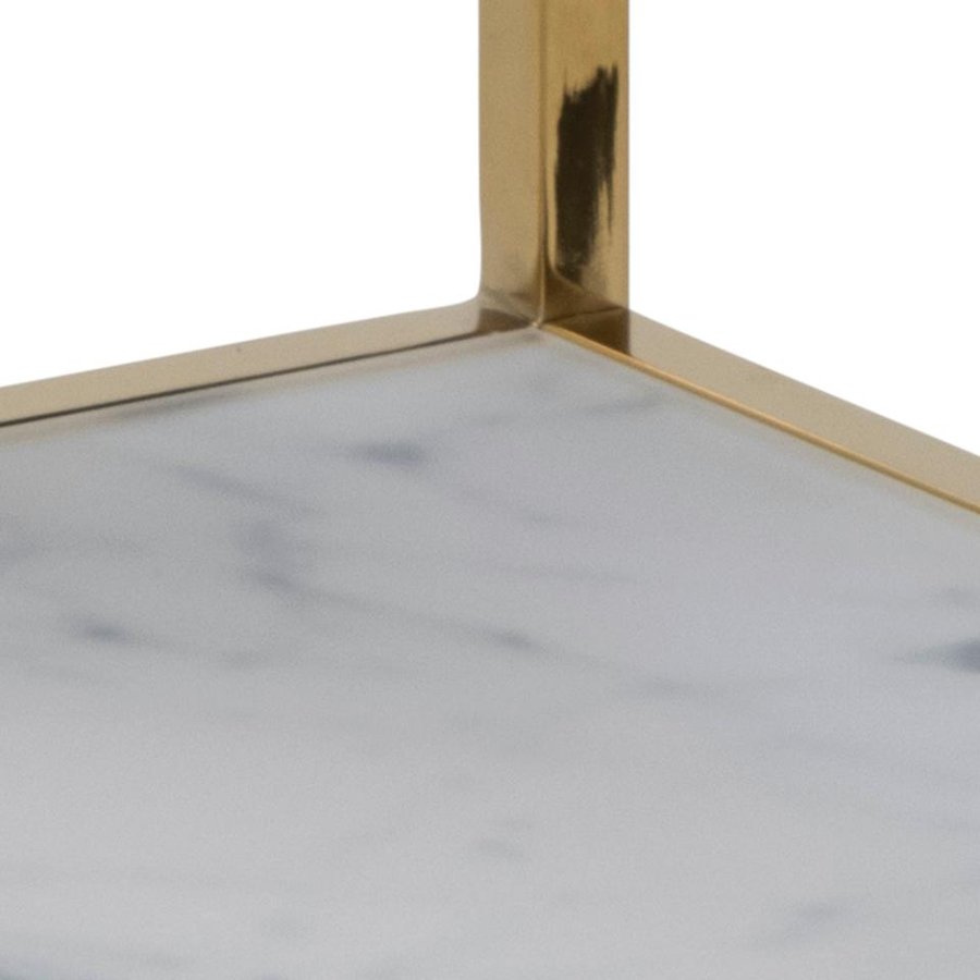 Alisma Natbord Hvid Glas Stel Gylden