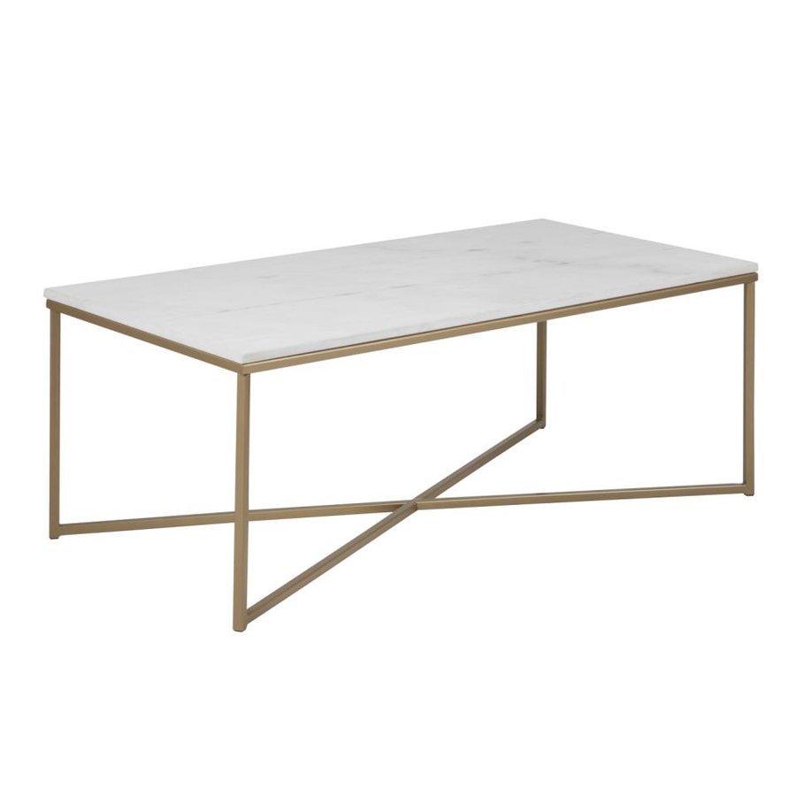 Alisma Sofabord Hvid Marmor Stel Messing