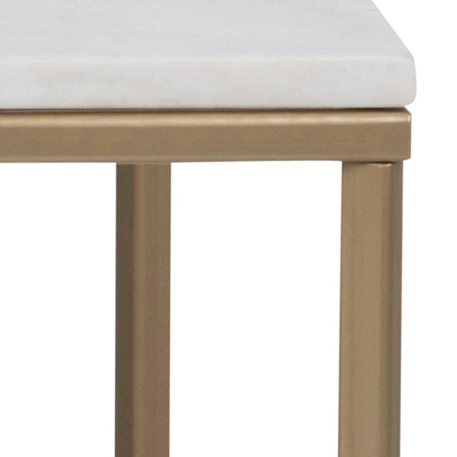 Alisma Sofabord Hvid Marmor Stel Messing