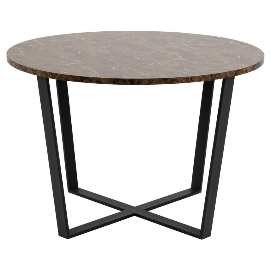 Amble Rund Spisebord Brown Marmor Delhi