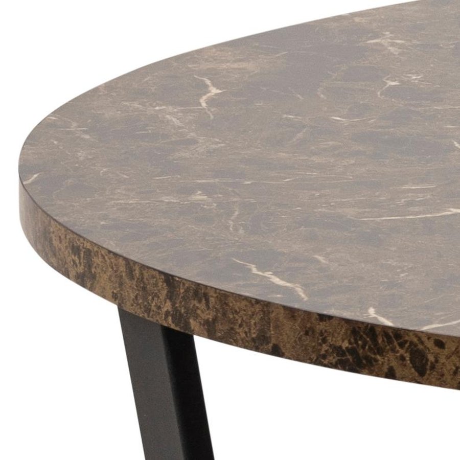 Amble Rund Spisebord Brown Marmor Delhi