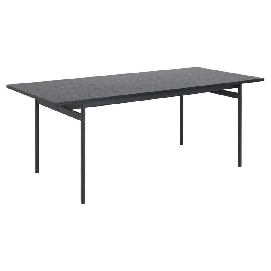 Angus Spisebord Sort Ask Melamin Stel
