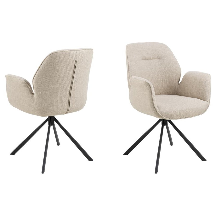 Aura Spisebordsstol Armlæn Beige Actona