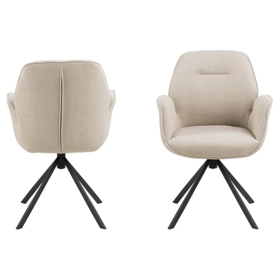 Aura Spisebordsstol Armlæn Beige Actona