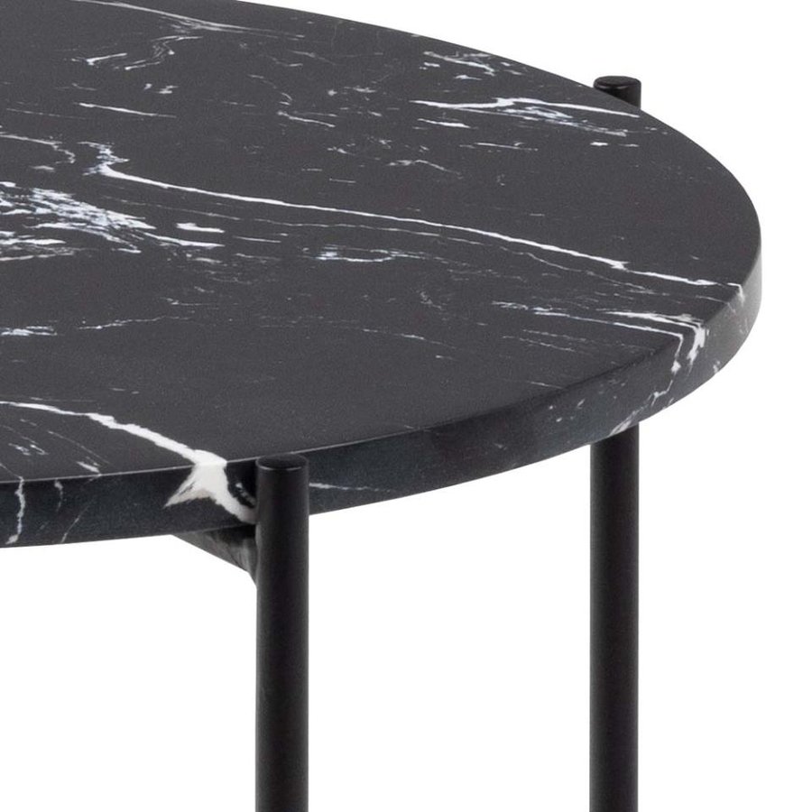 Avila Hjørnebord Sort Kunstig Marmor Stel
