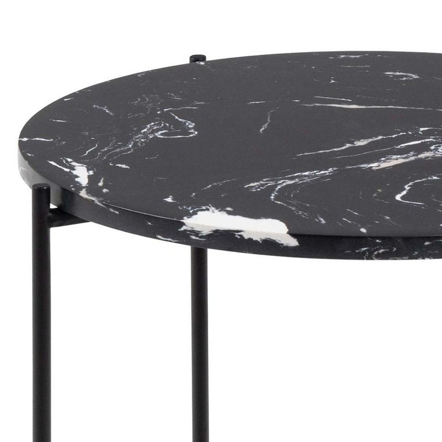 Avila Hjørnebord Sort Kunstig Marmor Stel
