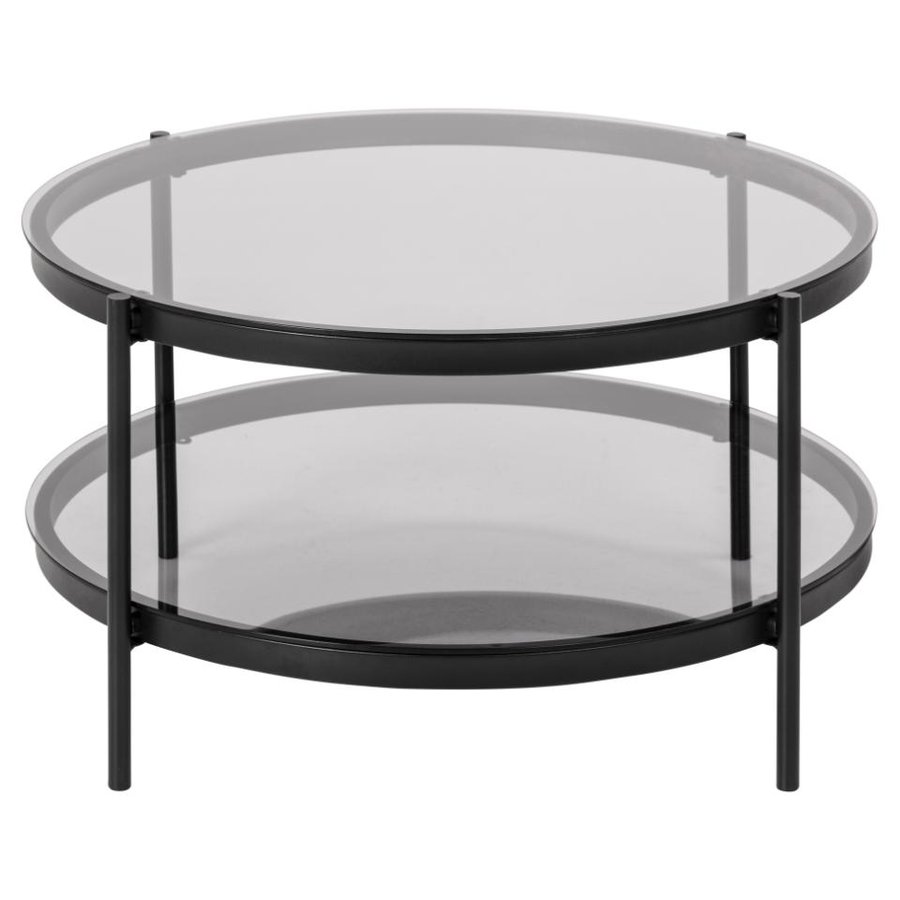 Bayonne Sofabord Røg Glas Stel Sort