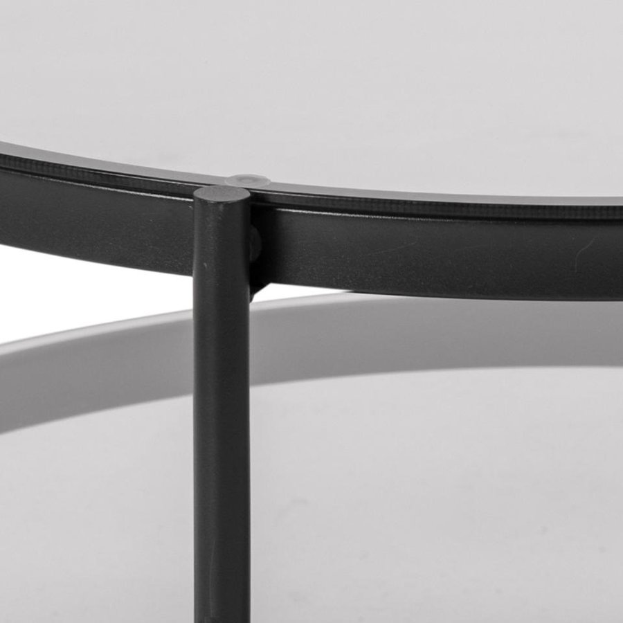 Bayonne Sofabord Røg Glas Stel Sort