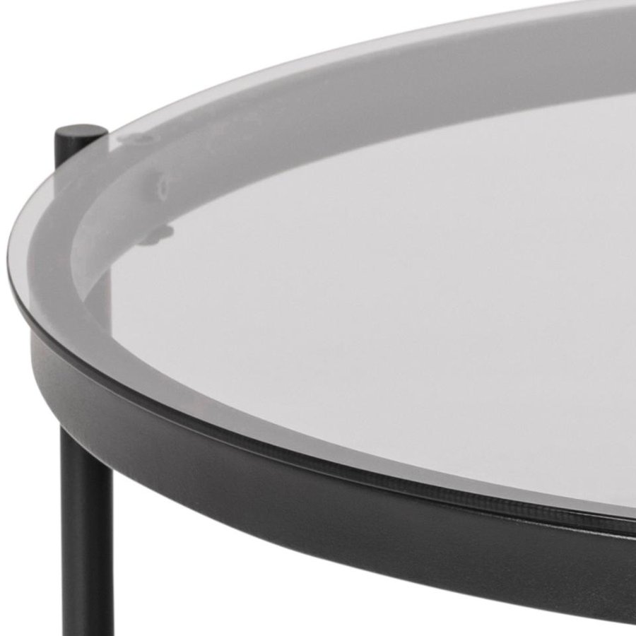 Bayonne Sofabord Røg Glas Stel Sort