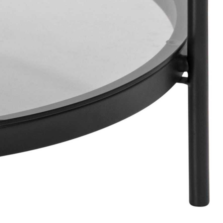 Bayonne Sofabord Røg Glas Stel Sort