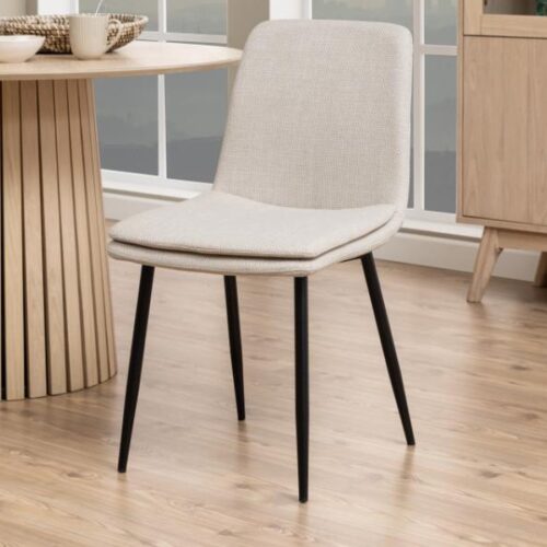 Becca Spisebordsstol Beige Stof Stel Sort