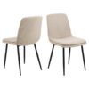 Becca Spisebordsstol Beige Stof Stel Sort