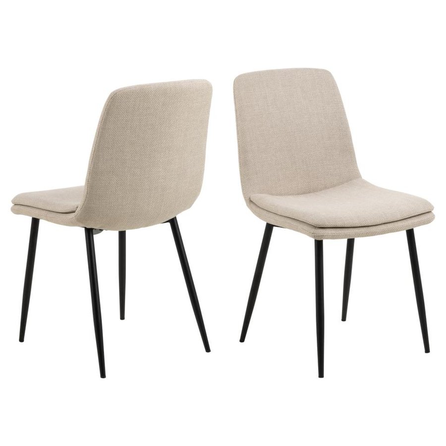 Becca Spisebordsstol Beige Stof Stel Sort