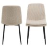 Becca Spisebordsstol Beige Stof Stel Sort