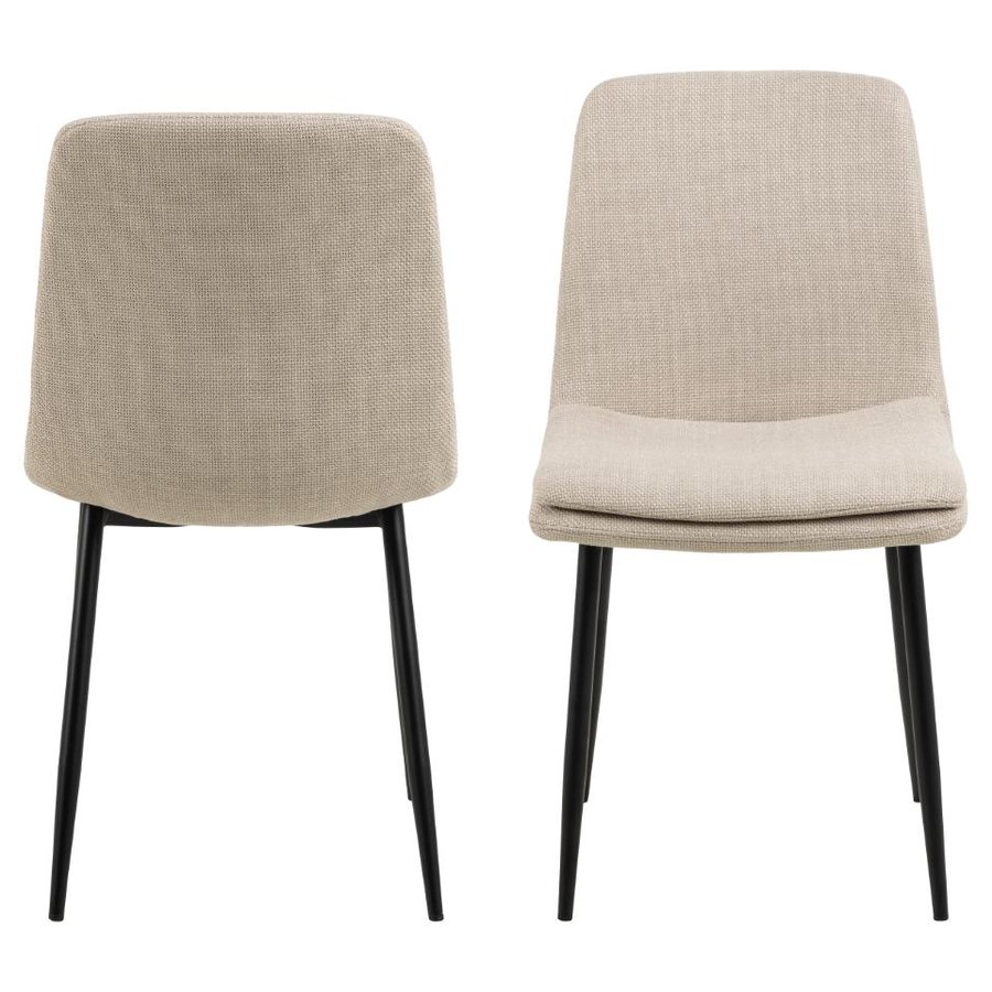 Becca Spisebordsstol Beige Stof Stel Sort