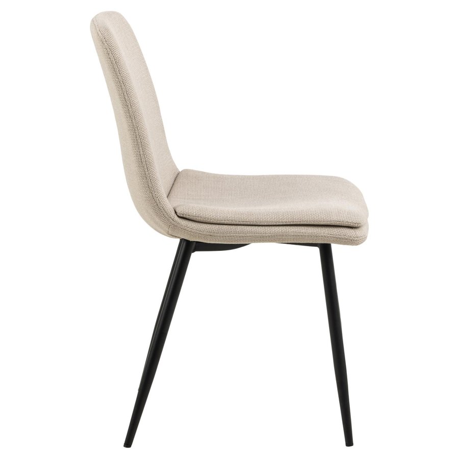 Becca Spisebordsstol Beige Stof Stel Sort