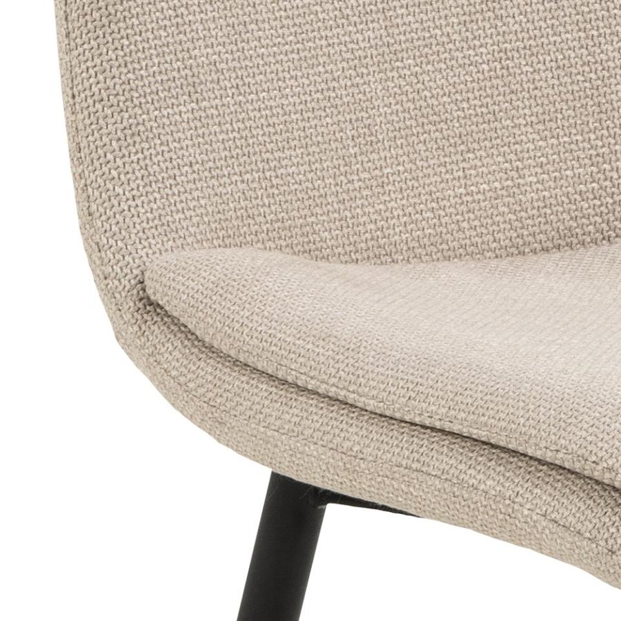 Becca Spisebordsstol Beige Stof Stel Sort