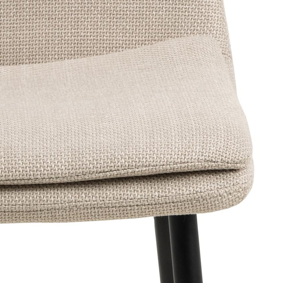 Becca Spisebordsstol Beige Stof Stel Sort