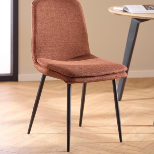 Becca Spisebordsstol Terracotta Stof Stel Sort
