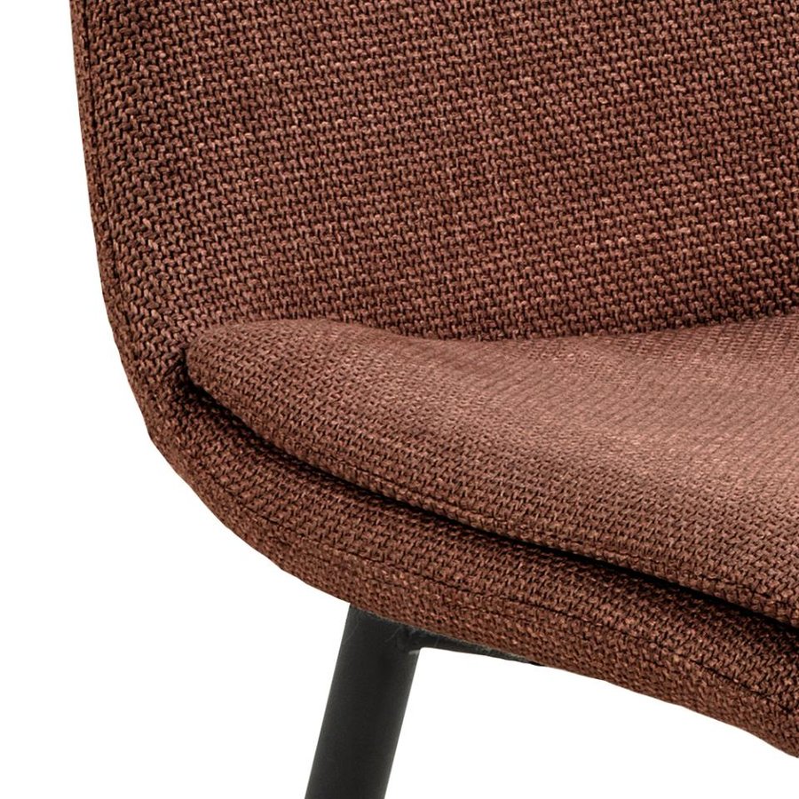Becca Spisebordsstol Terracotta Stof Stel Sort