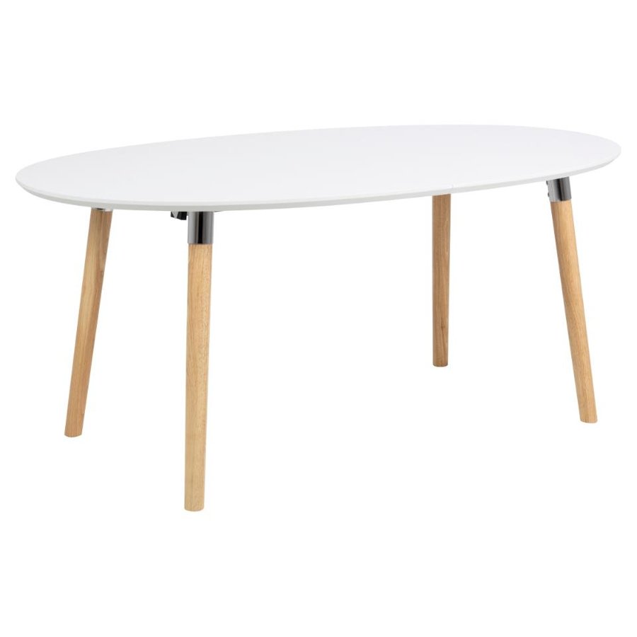 Belina Oval Spisebord Hvid Mdf Stel