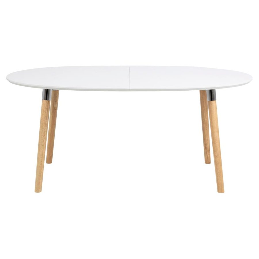 Belina Oval Spisebord Hvid Mdf Stel
