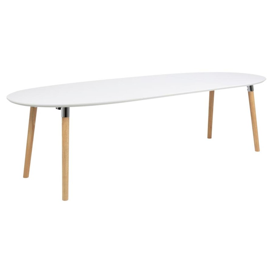 Belina Oval Spisebord Hvid Mdf Stel