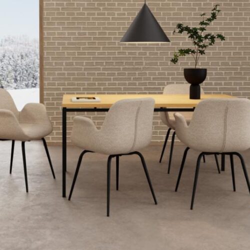 Beth Spisebordsstol Sand Stof Armlæn Stel