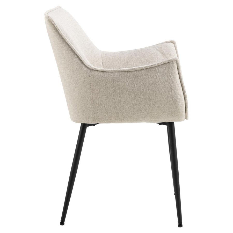 Bonita Spisebordsstol Beige Stof Armlæn Stel