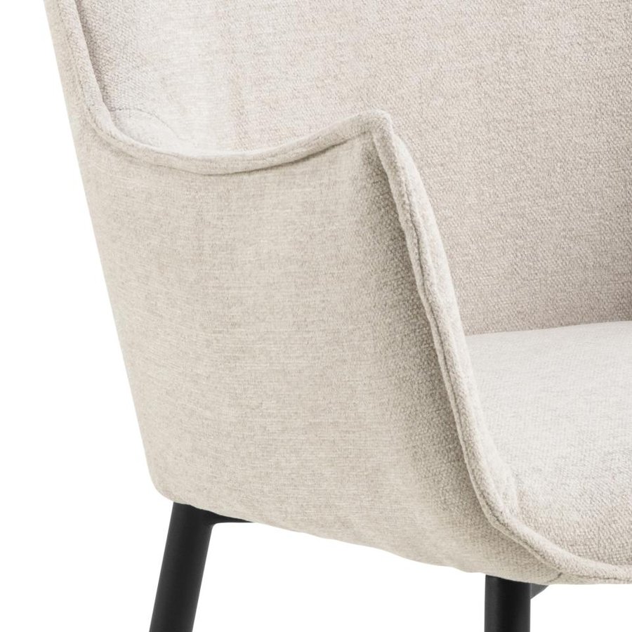 Bonita Spisebordsstol Beige Stof Armlæn Stel