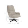 Bosley Loungestol Beige Stof Armlæn Drejefunktion