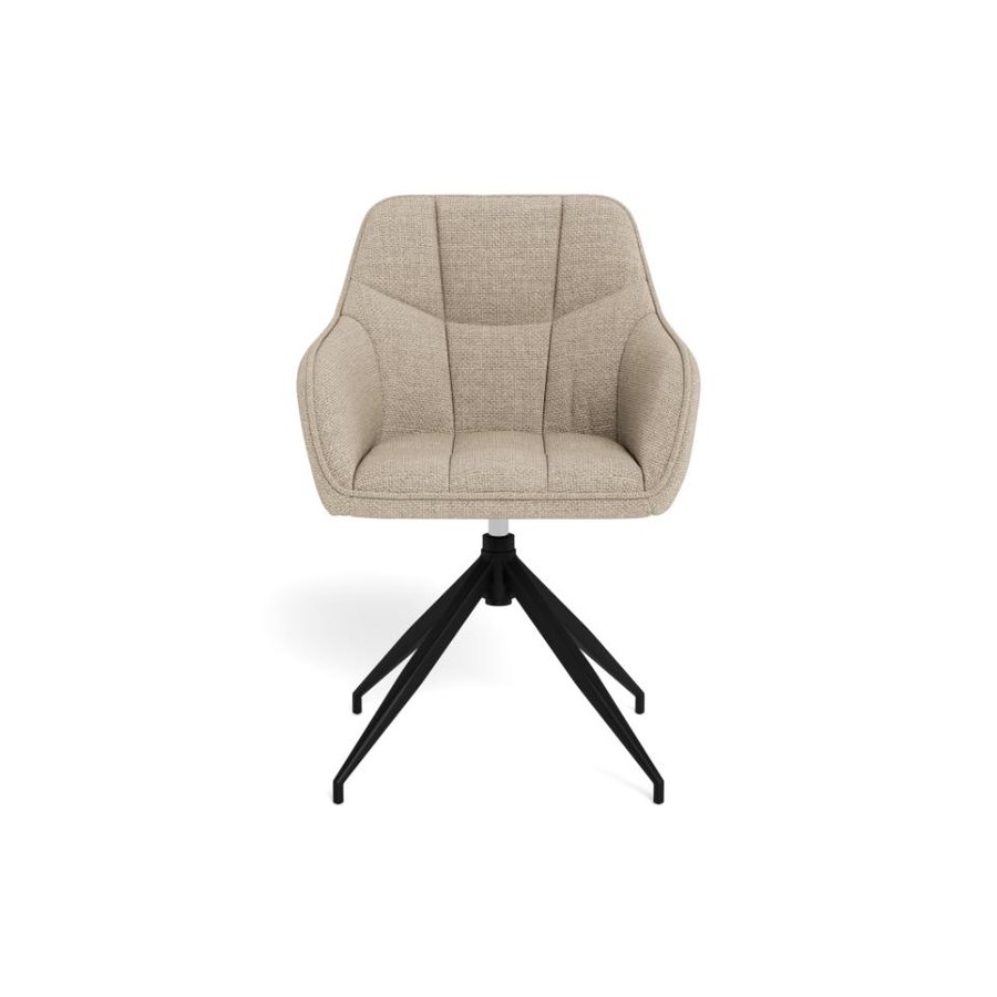 Brenda Spisebordsstol Beige Stof Armlæn Drejefunktion