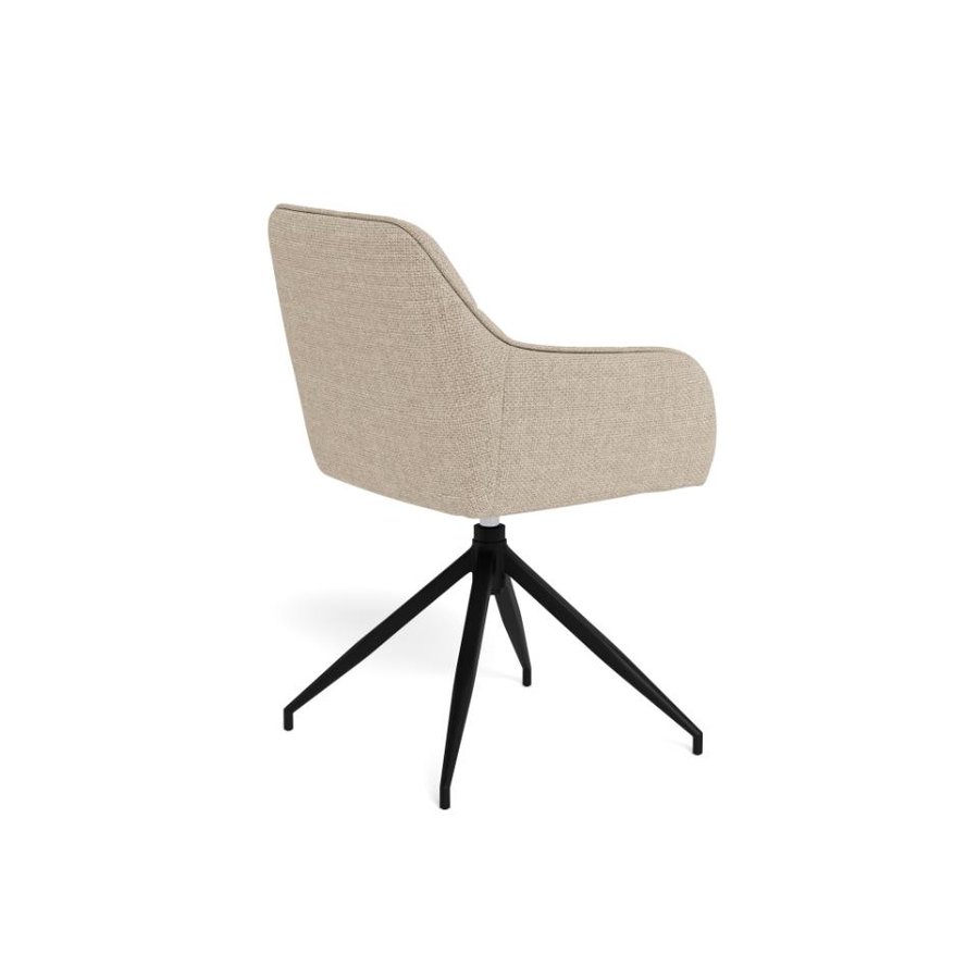 Brenda Spisebordsstol Beige Stof Armlæn Drejefunktion