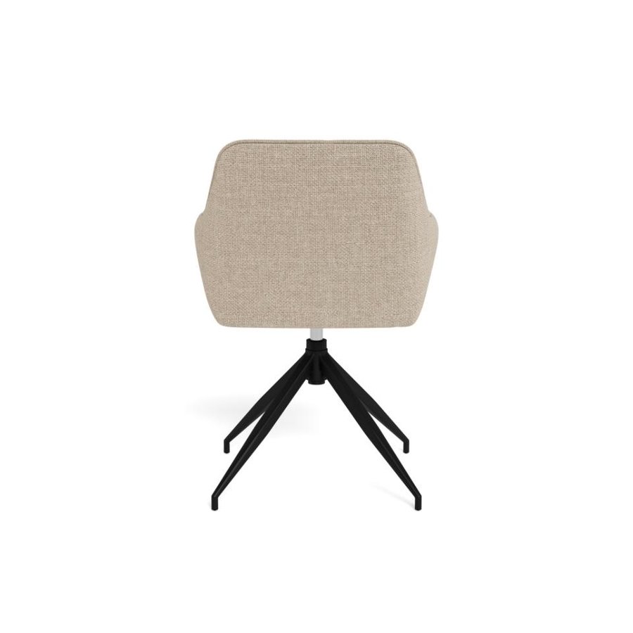 Brenda Spisebordsstol Beige Stof Armlæn Drejefunktion