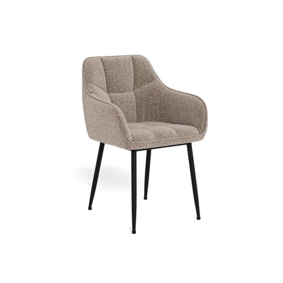 Brenda Spisebordsstol Beige Stof Armlæn Stel