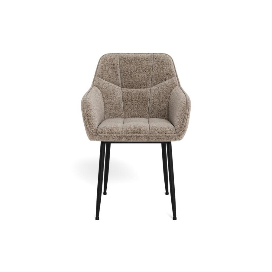 Brenda Spisebordsstol Beige Stof Armlæn Stel