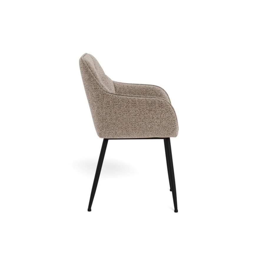 Brenda Spisebordsstol Beige Stof Armlæn Stel