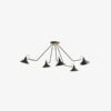 brimo-pendel-i-sortlakeret-mteal-med-messing-detaljer-5-arme-fra-norda-1 BRIMO Pendel i Sortlakeret Mteal med Messing Detaljer & 5 Arme fra Nordal | Sort, Guld hos uniquebeds, home & living - Billede 1