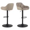 Brooke Barstol Beige Stof Drejefunktion Fodstøtte