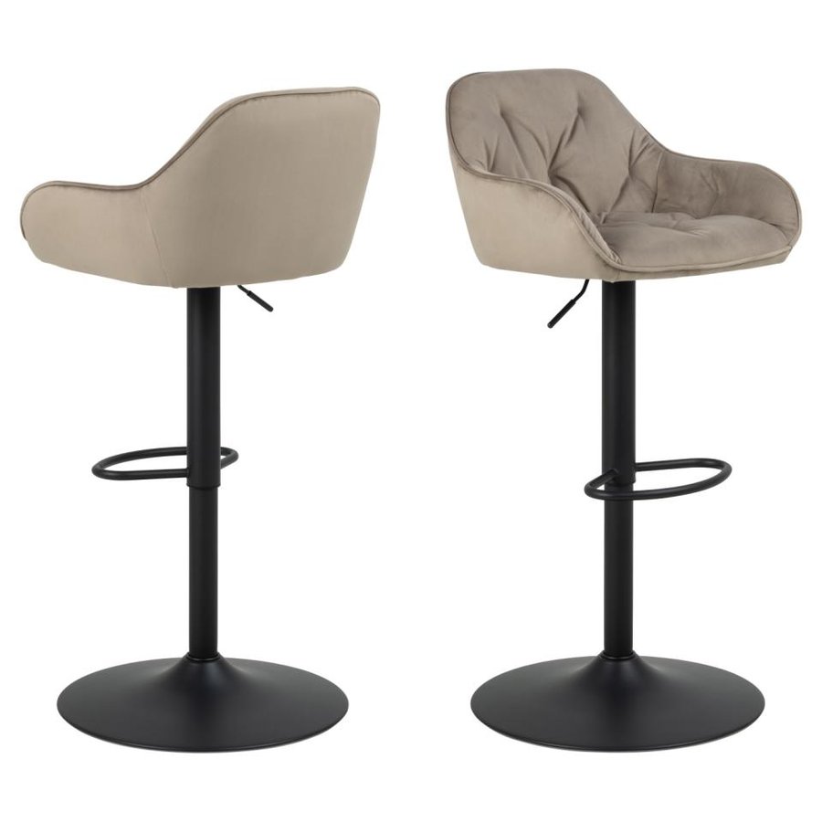 Brooke Barstol Beige Stof Drejefunktion Fodstøtte