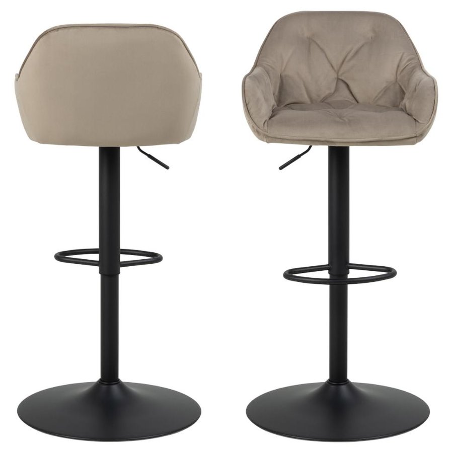 Brooke Barstol Beige Stof Drejefunktion Fodstøtte