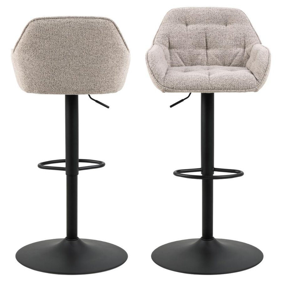 Brooke Barstol Beige Stof Drejefunktion Fodstøtte