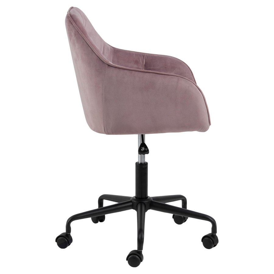 brooke-skrivebordsstol-i-dusty-rose-stof-med-armln-og-stel-i-sort-stl-0000088036-4 Brooke Skrivebordsstol Dusty Rose Stof Armlæn