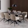 Brooke Spisebordsstol Beige Stof Drejefunktion Stel