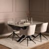 Brooke Spisebordsstol Beige Stof Drejefunktion Stel