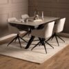 Brooke Spisebordsstol Beige Stof Drejefunktion Stel